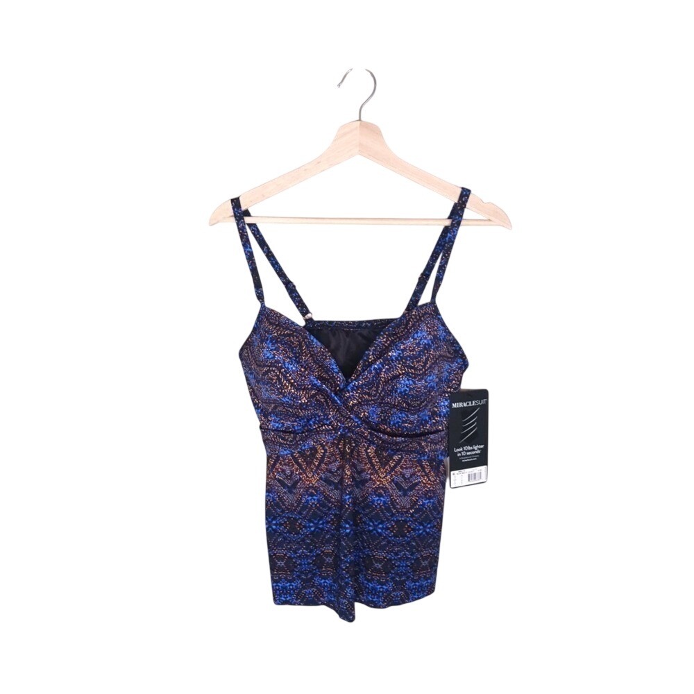 Miraclesuit Thebes Allura Tankini 14 NWT Underwire Slimming Shaping Swim Top